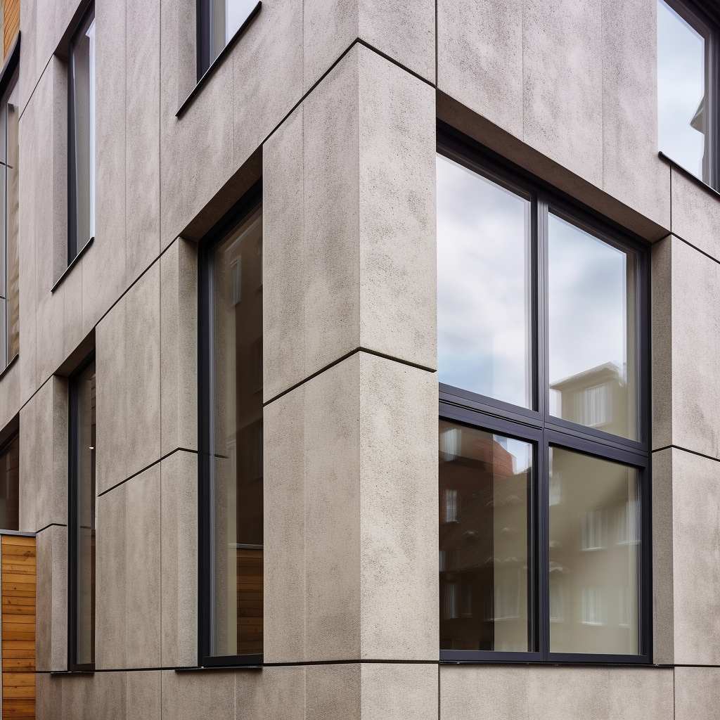 Concrete facade on a house
