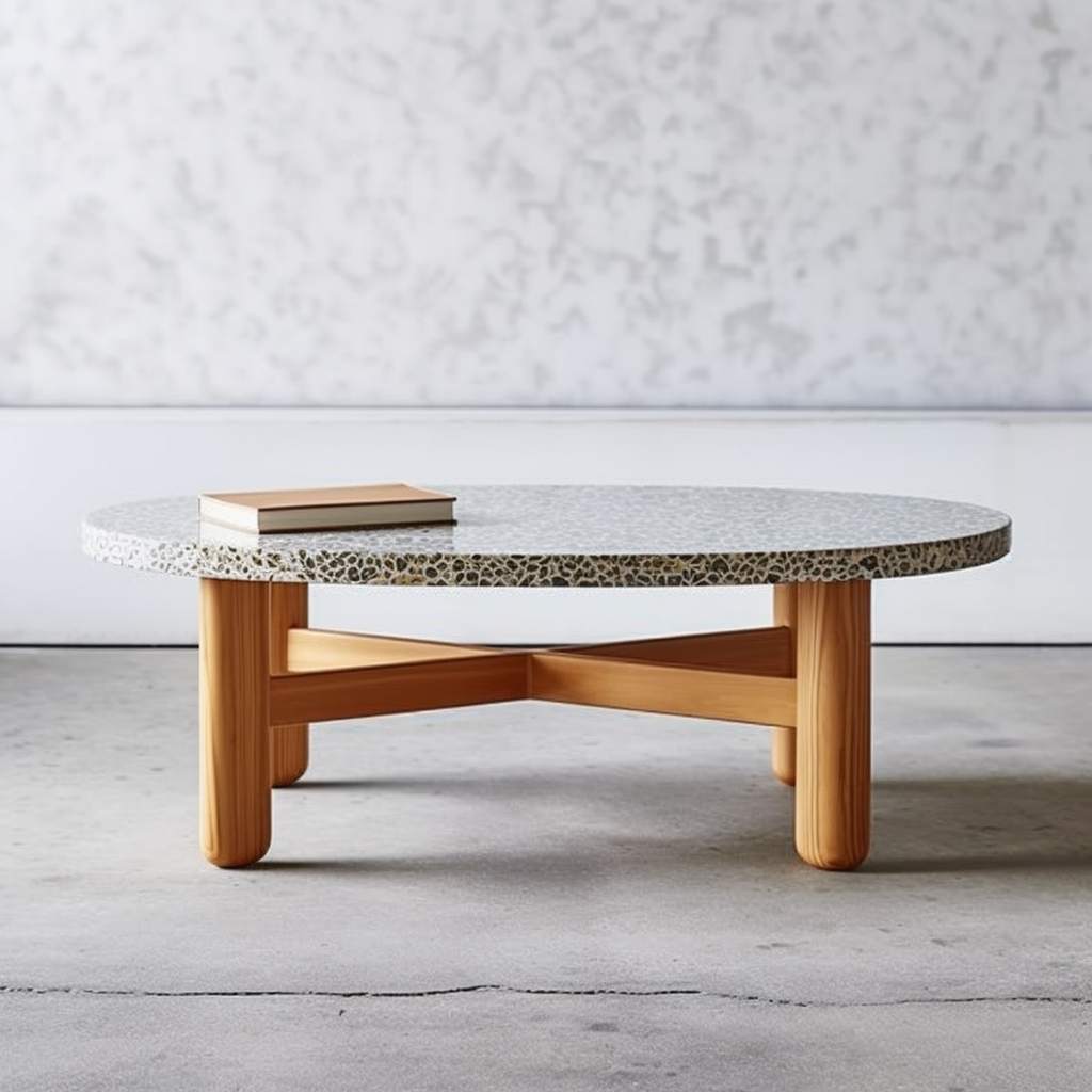 Terrazzo and wood side table